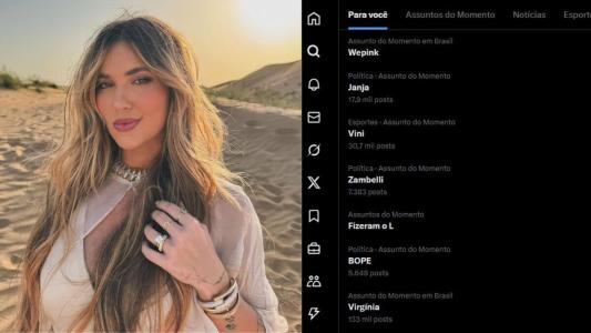 Marca de Virginia Fonseca é o assunto mais comentado no X