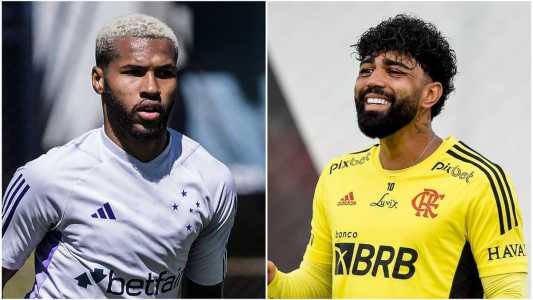 Wesley (esq), do Cruzeiro, e Gabigol (dir), do Flamengo