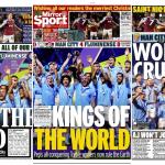 'Topo do Mundo': Título do City é destaque na imprensa inglesa; veja as capas