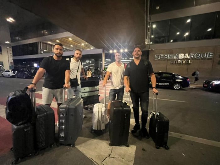 Juan Mónaco, Javier Berges 'Conejo', Roberto Capece (empresário) e Damián Ayude Juan Mónaco, Javier Berges 'Conejo', Roberto Capece (empresário) e Damián Ayude