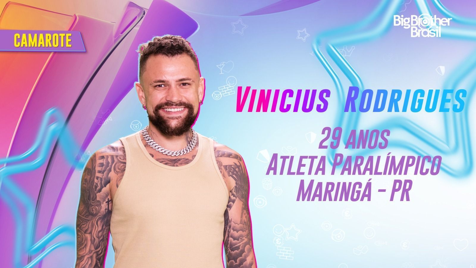 BBB 24: Vinicius Rodrigues, atleta paralímpico, é o mais novo integrante do Camarote