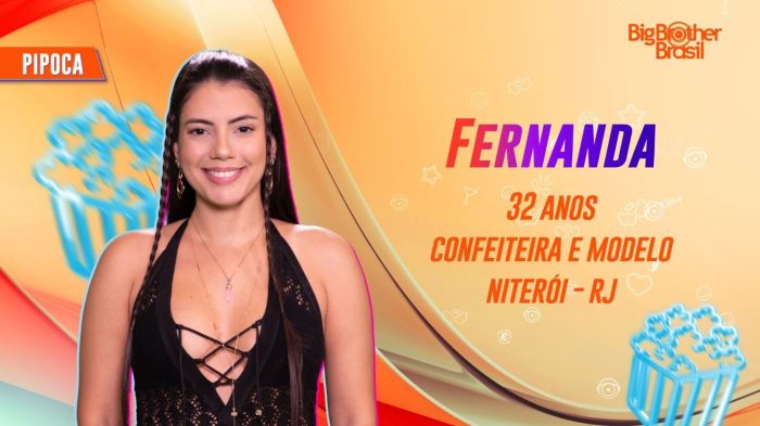 Fernanda é integrante do grupo Pipoca do BBB 24 Fernanda é integrante do grupo Pipoca do BBB 24