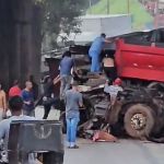 Acidente entre 5 caminhões deixa três feridos no Anel Rodoviário