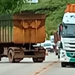 Cavalo mecânico se desprende de carreta na BR-040 em Itabirito, na Grande BH