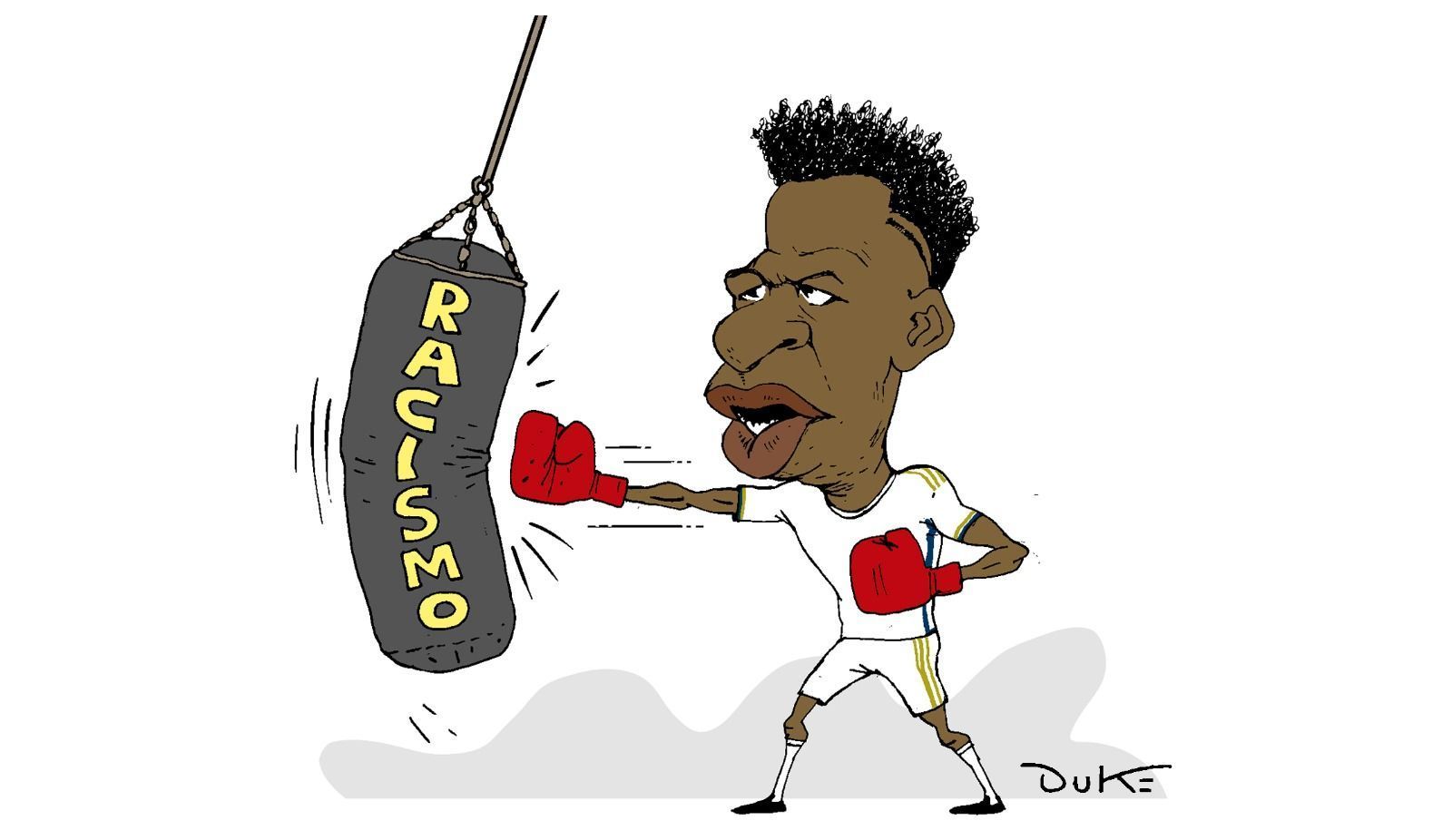 Charge do Duke: Vinicius Júnior luta contra o racismo na Espanha