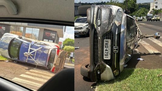 Imagens de carro do Google que capotou no Paraná