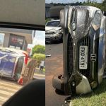 Vídeo: carro do Google capota ao se envolver em acidente no Paraná