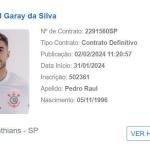 Pedro Raul aparece no BID e está liberado para estrear pelo Corinthians