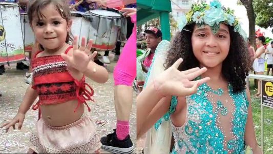 Crianças fantasiadas no Carnaval