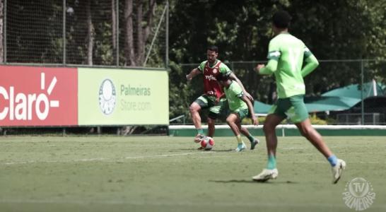 Luan em treino do Palmeiras