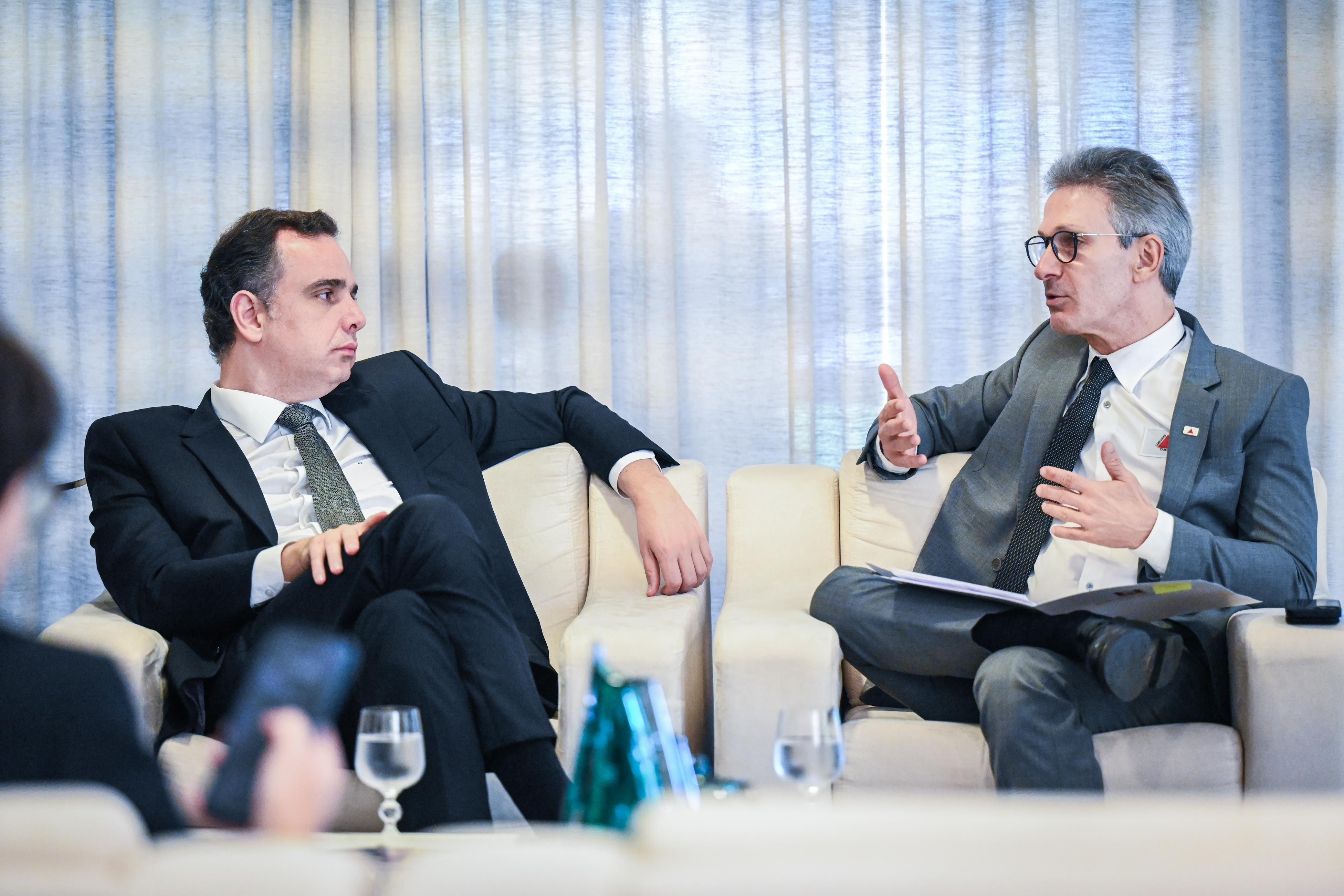 Depois de reunião na Fazenda, Zema se reúne com Pacheco para discutir dívida de Minas Gerais