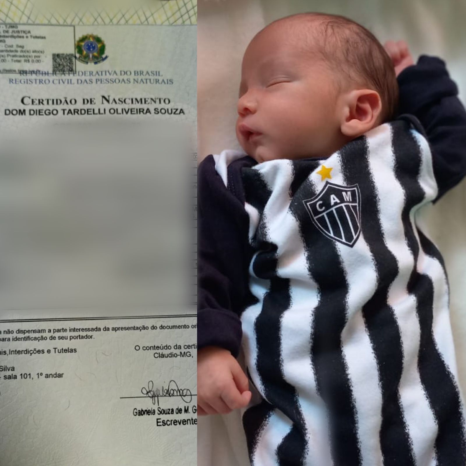 Após Dario Marques, atleticano batiza segundo filho como 'Dom Diego Tardelli'