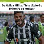 Milito e Hulk, do Atlético, ganham destaque na imprensa internacional após título