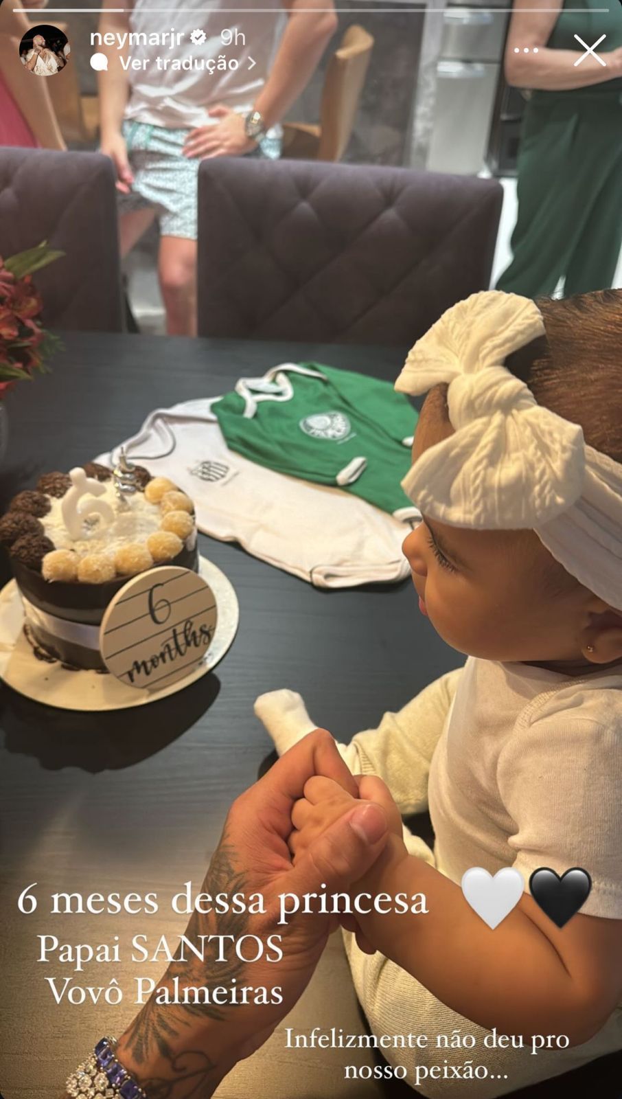 Neymar publica foto da comemoração de ‘mêsversário’ da filha com tema curioso