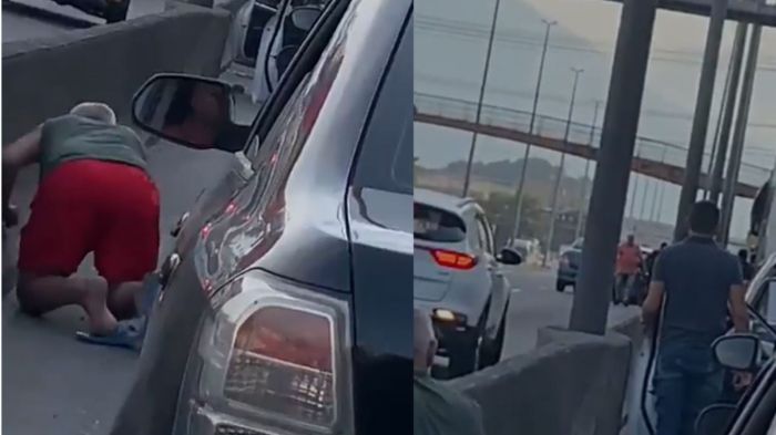 Motoristas de protegem em meio a tiroteio na avenida Brasil, no Rio de Janeiro Motoristas de protegem em meio a tiroteio na avenida Brasil, no Rio de Janeiro
