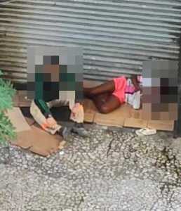 Moradora em situação de rua abus