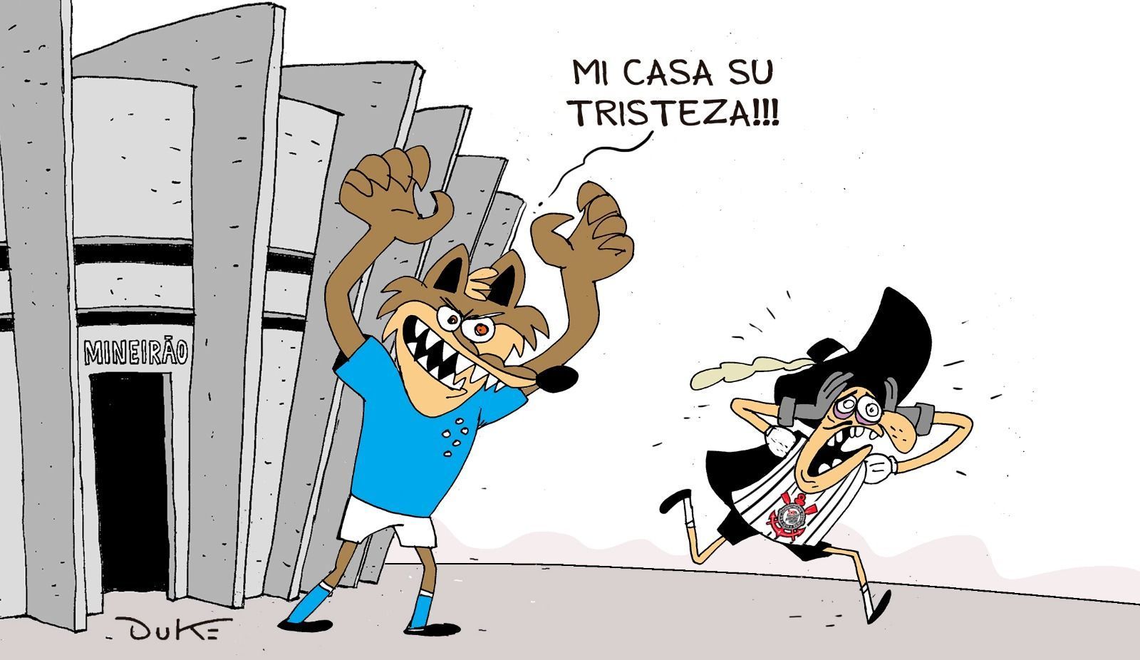 Charge do Duke: o bom momento do Cruzeiro no Mineirão