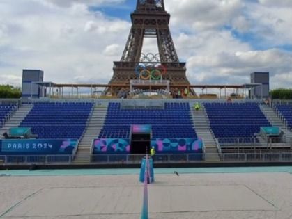 Paris 2024: Estádio Torre Eiffel, Arena de Vôlei de Praia está pronto para os jogos