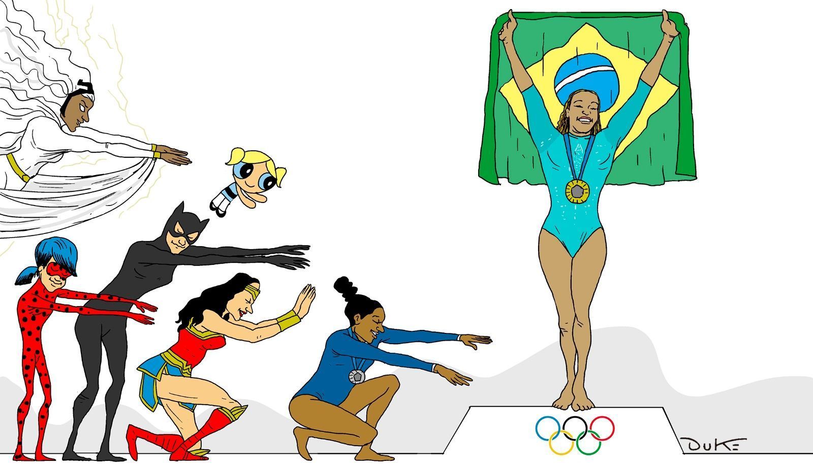 Charge do Duke: o ouro de Rebeca Andrade em Paris 2024