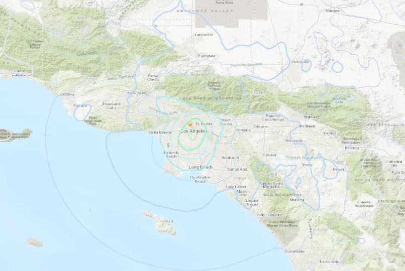 Terremoto de magnitude 4.4 é sentido em Los Angeles, nos Estados Unidos