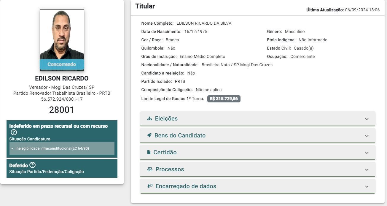 Candidato do PRTB condenado por ação ligada ao 'novo cangaço' tem candidatura negada pela Justiça