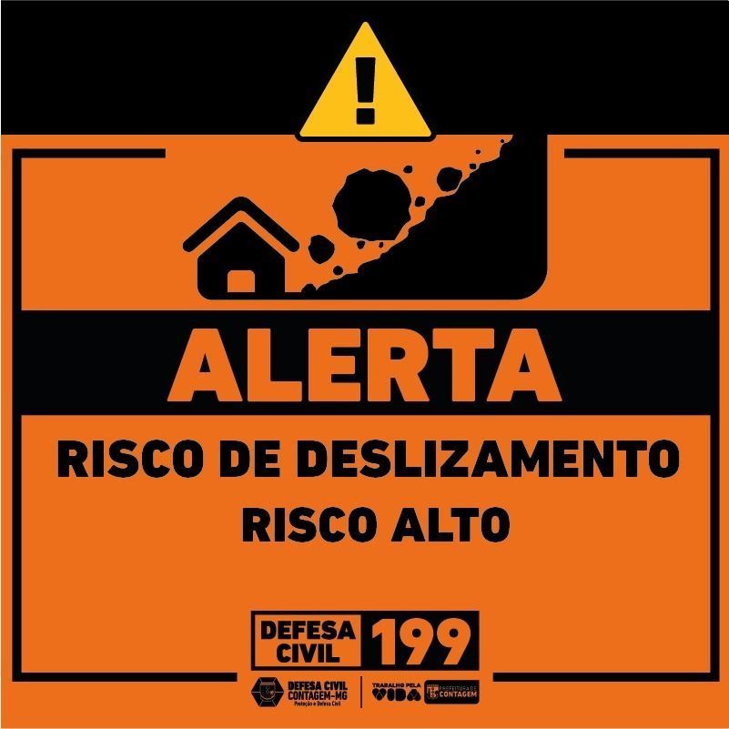Defesa Civil de Contagem divulga alerta de deslizamentos nesta sexta (27)