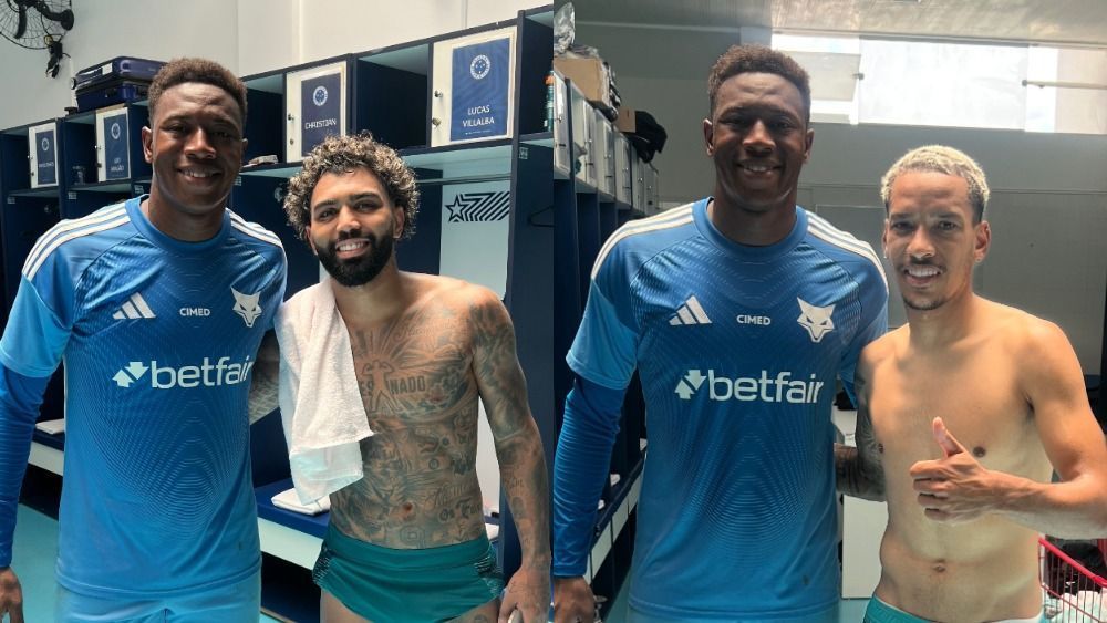 Poupados no Cruzeiro, Gabigol e Matheus Pereira treinam com ‘crias’ e são tietados