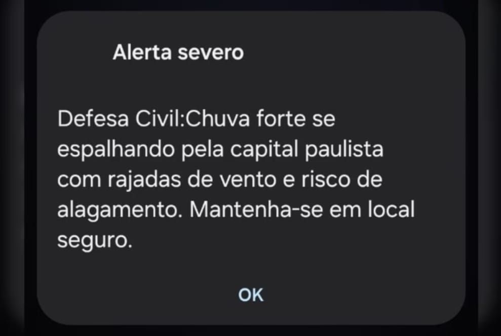 Ministro elogia funcionamento do Defesa Civil Alerta, usado pela 1ª vez por SP