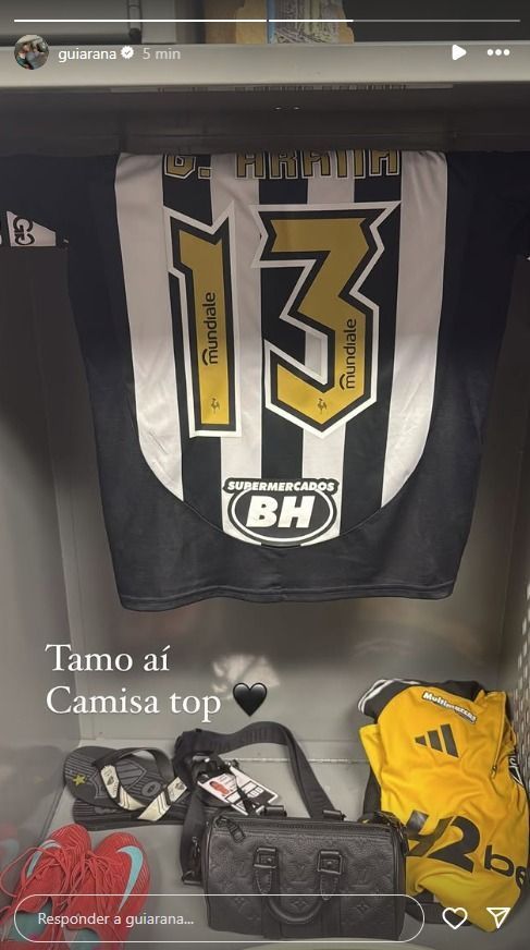 Guilherme Arana 'vaza' nova camisa do Atlético para temporada 2025
