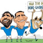 Charge do Duke | A vitória do Cruzeiro com gols de Dudu e Gabigol