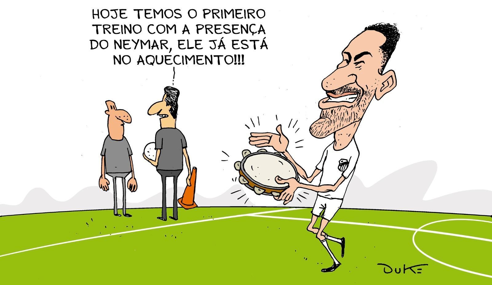 Charge do Duke: o primeiro treino de Neymar no Santos
