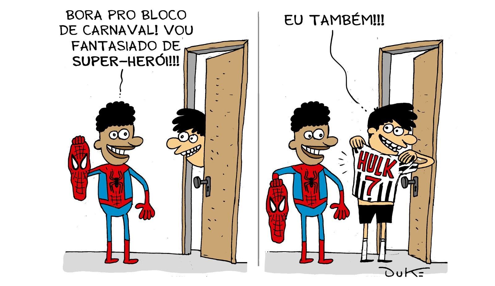 Charge do Duke | Fantasias de super-heróis no carnaval