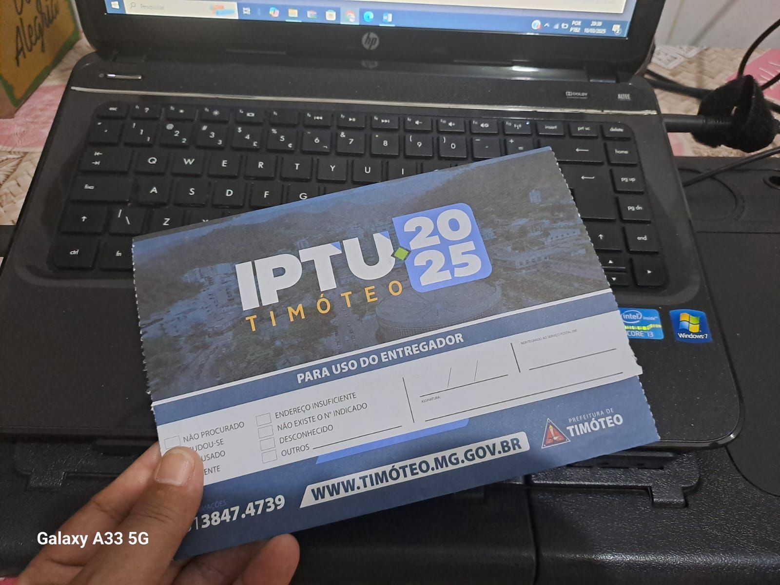 Prorrogado prazo para pagamento do IPTU 2025 em Timóteo