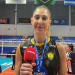 Carol Gattaz celebra Sul-Americano de vôlei, primeiro título pelo Praia