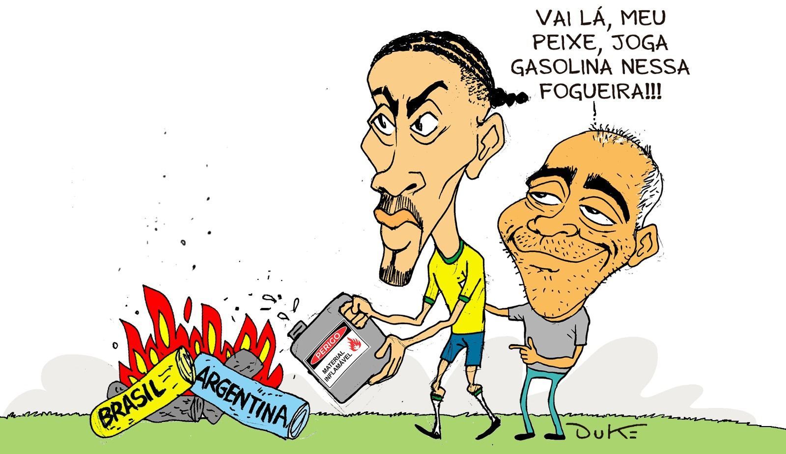Charge do Duke | Raphinha bota gasolina no clássico Argentina x Brasil