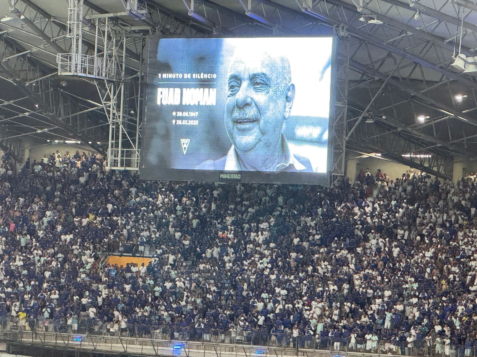 Cruzeiro x Mirassol: Fuad Noman é homenageado no Mineirão