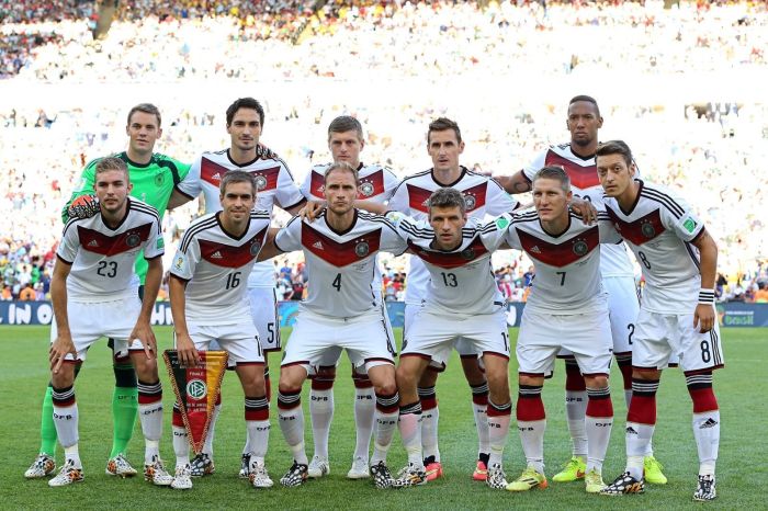 Seleção da Alemanha antes da final da Copa do Mundo de 2014, contra a Argentina