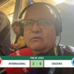 Pequetito se enfurece com arbitragem polêmica em goleada do Inter sobre o Cruzeiro