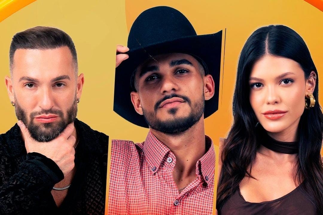 Enquete BBB 25: Diego Hypolito, João Gabriel ou Vitória Strada, quem deve ser eliminado?