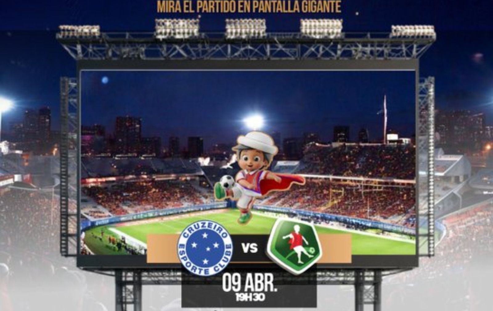 Cruzeiro x Mushuc Runa será transmitido em grande evento com telão no Equador