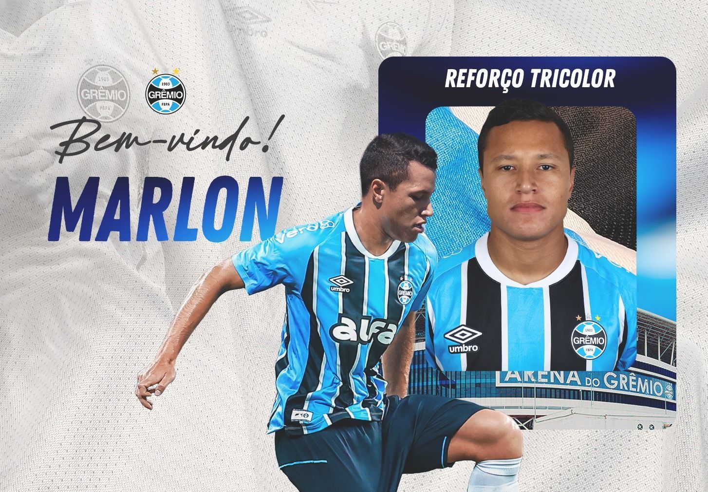 Grêmio anuncia lateral-esquerdo Marlon, emprestado pelo Cruzeiro