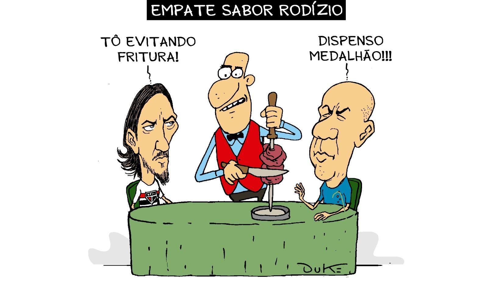 Charge do Duke | O empate entre São Paulo, de Zubeldía, e Cruzeiro, de Jardim