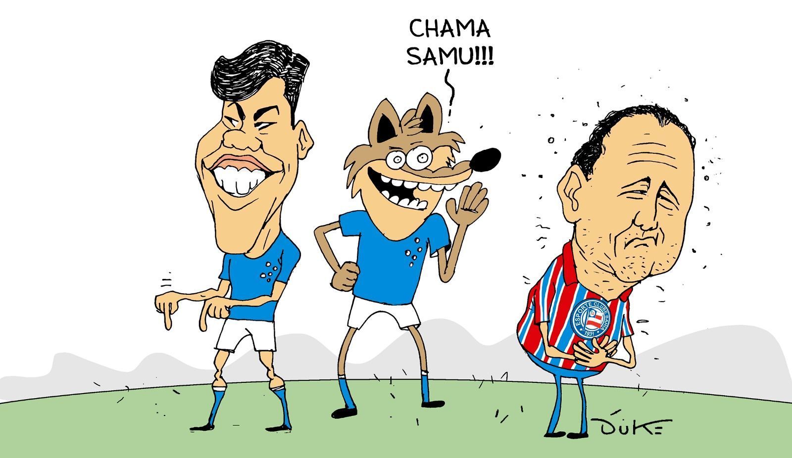 Charge do Duke: a goleada do Cruzeiro sobre o Bahia no Brasileirão