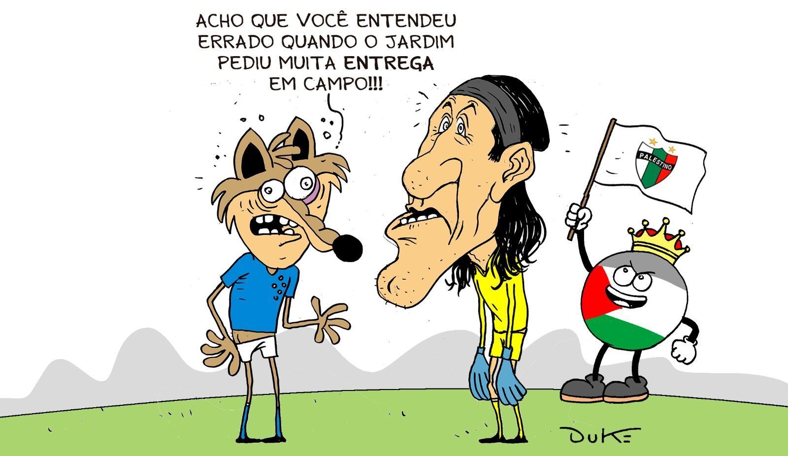 Charge do Duke | A falha de Cássio, goleiro do Cruzeiro, contra o Palestino