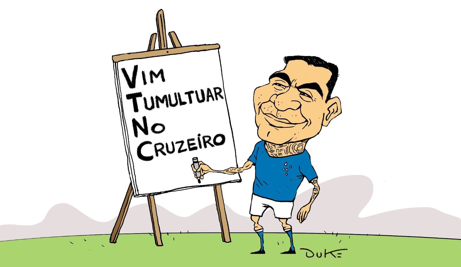 Charge do Duke | O impasse entre Dudu e Cruzeiro