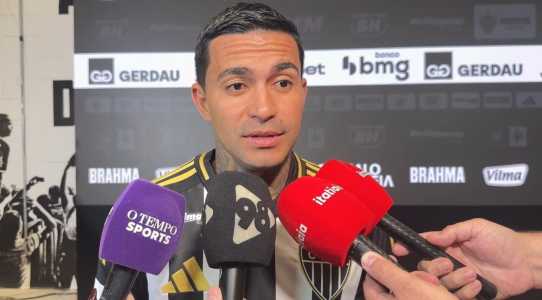 Dudu, novo reforço do Atlético, concedeu entrevista coletiva nesta terça-feira (13)