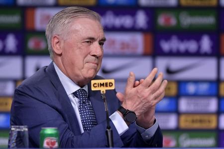 Carlo Ancelotti, técnico da Seleção Brasileira, durante apresentação nesta segunda-feira (26)