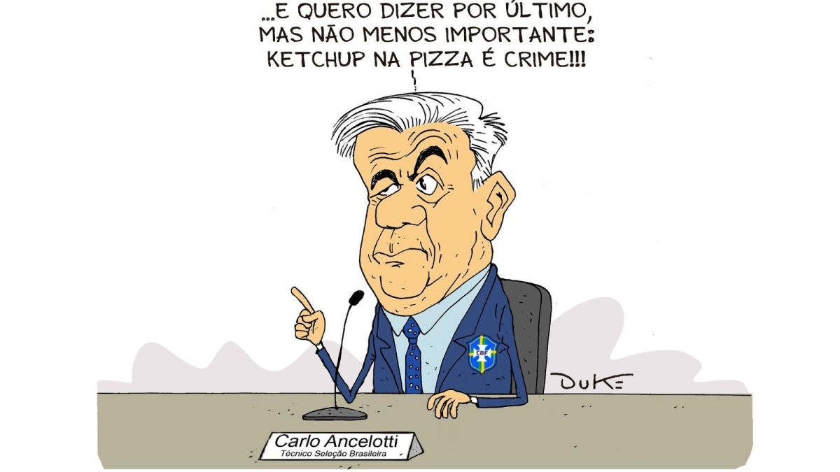 Charge do Duke | A convocação de Ancelotti para a Seleção Brasileira | Rádio Itatiaia