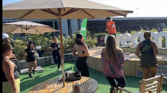 Treino especial para os convidados na apresentação da Maratona do Rio 2025