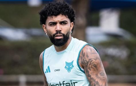 Gabigol durante treinamento pelo Cruzeiro